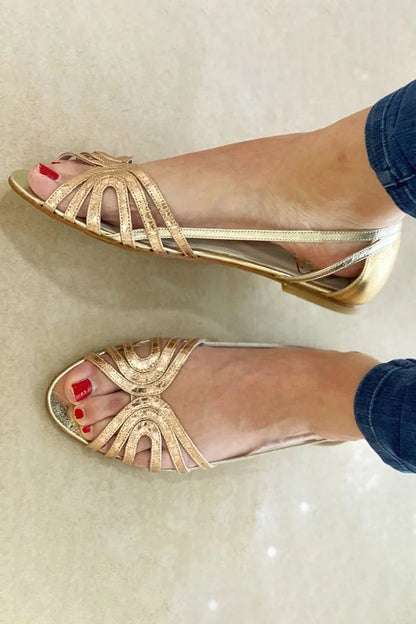 Eleonora | Sandalias Doradas de Luz