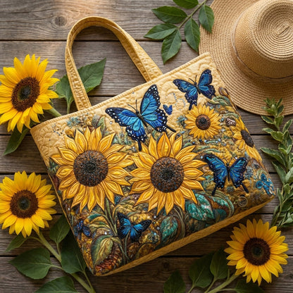 Borsa Artigianale - Girasoli e Farfalle Blu