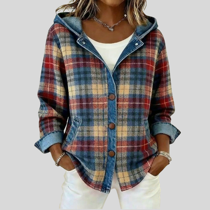 Roberta™ | Giacca a camicia con cappuccio a quadri