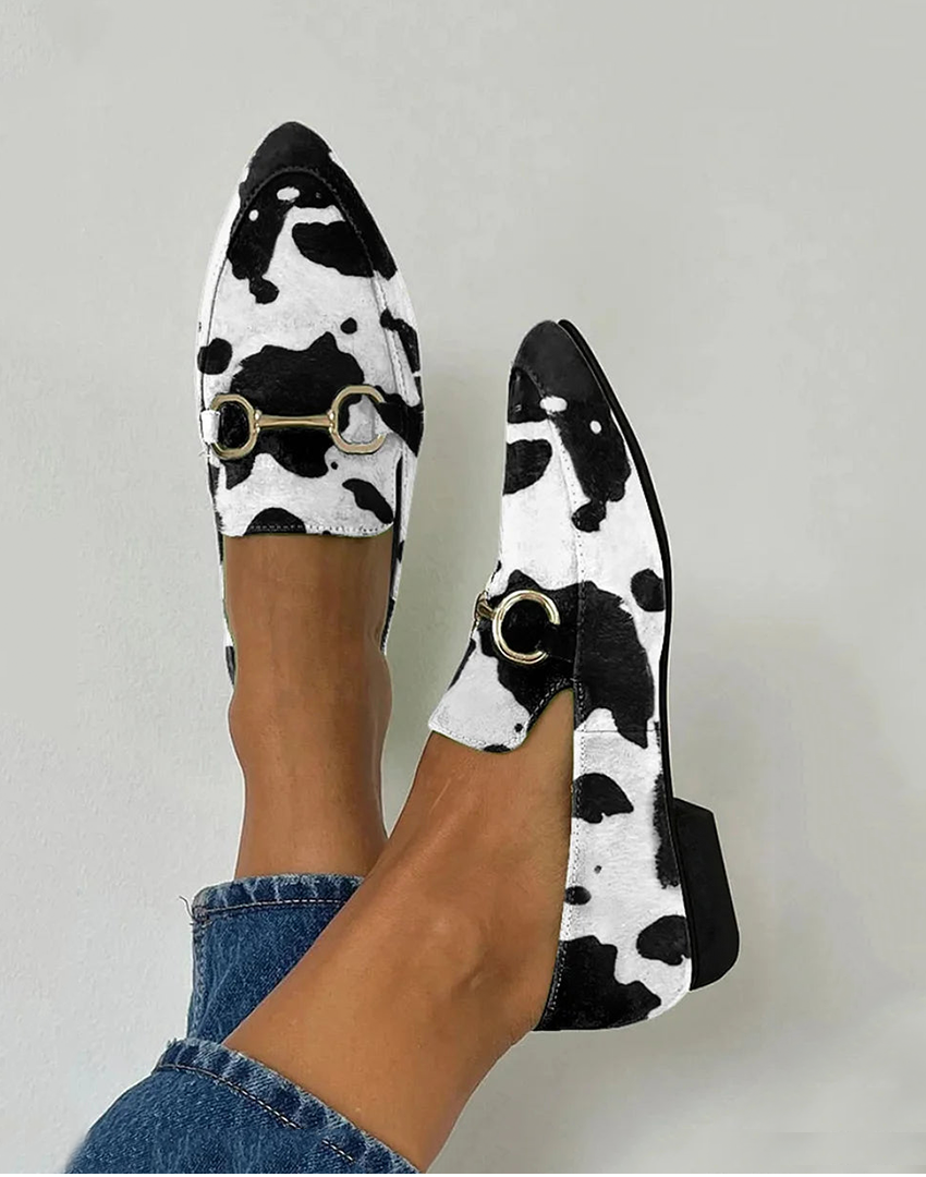 Anna-Mocasines estampados con detalle de hebilla.