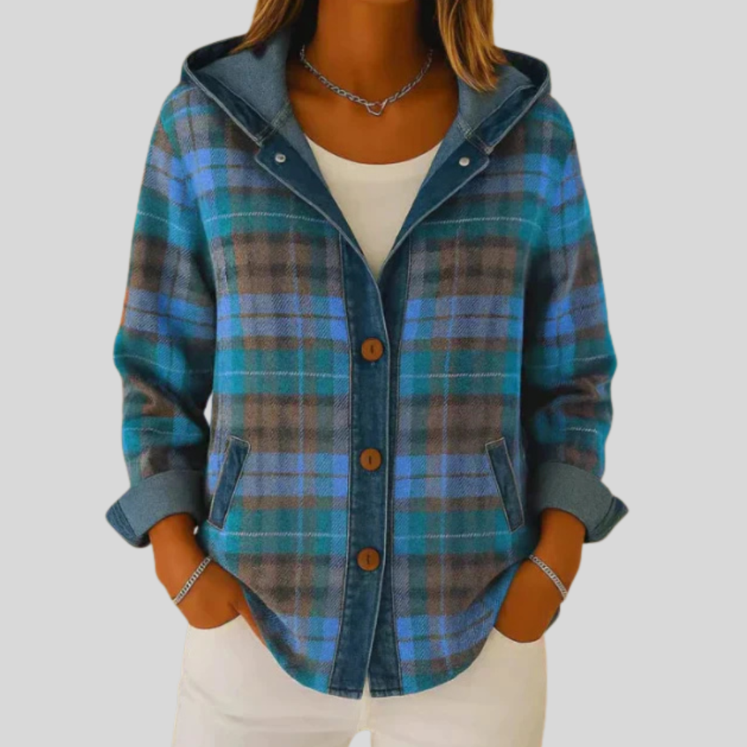 Roberta™ | Giacca a camicia con cappuccio a quadri