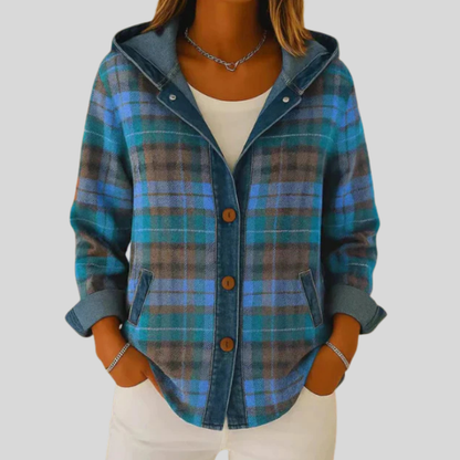 Roberta™ | Giacca a camicia con cappuccio a quadri