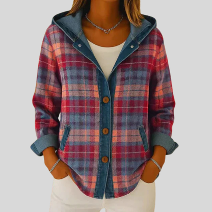 Roberta™ | Giacca a camicia con cappuccio a quadri