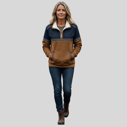 Silvia™ | Pullover con Collo Sherpa e Mezzo Zip