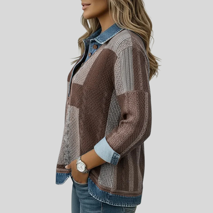 Serena™ | Felpa con Stampa Colorblock