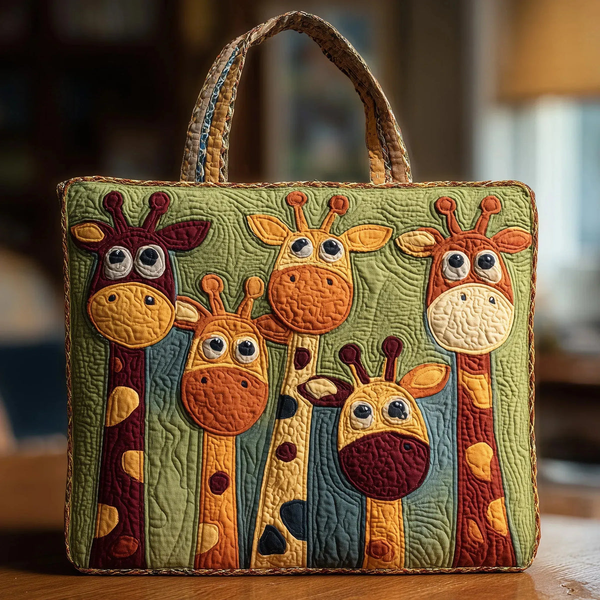 Borsa Tote Trapuntata - Giraffa