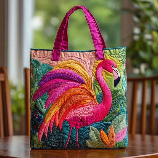 Borsa Tote Trapuntata - Fenicottero Arcobaleno