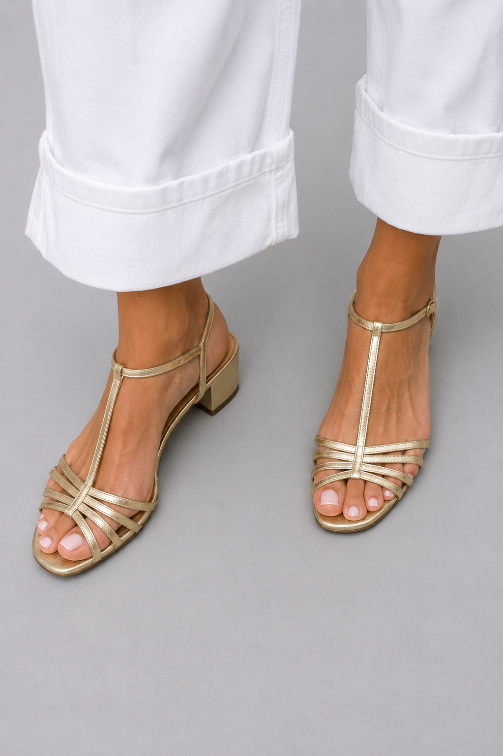 Allegra | Sandalias Doradas Elegantes