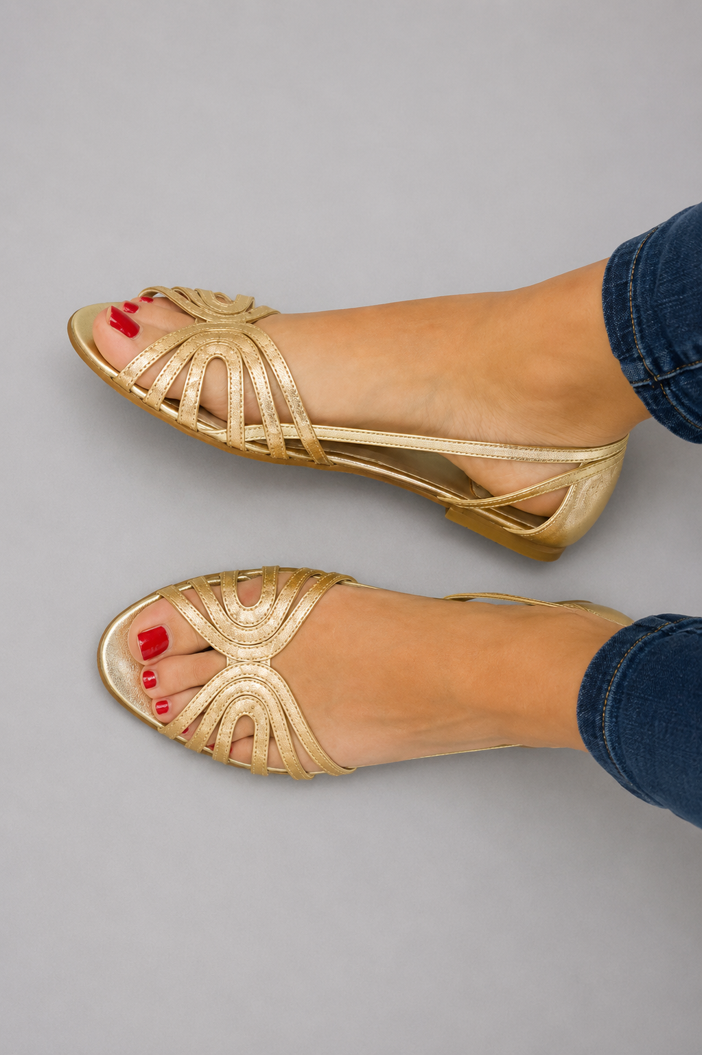 Eleonora | Sandalias Doradas de Luz