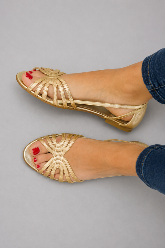 Eleonora | Sandalias Doradas de Luz