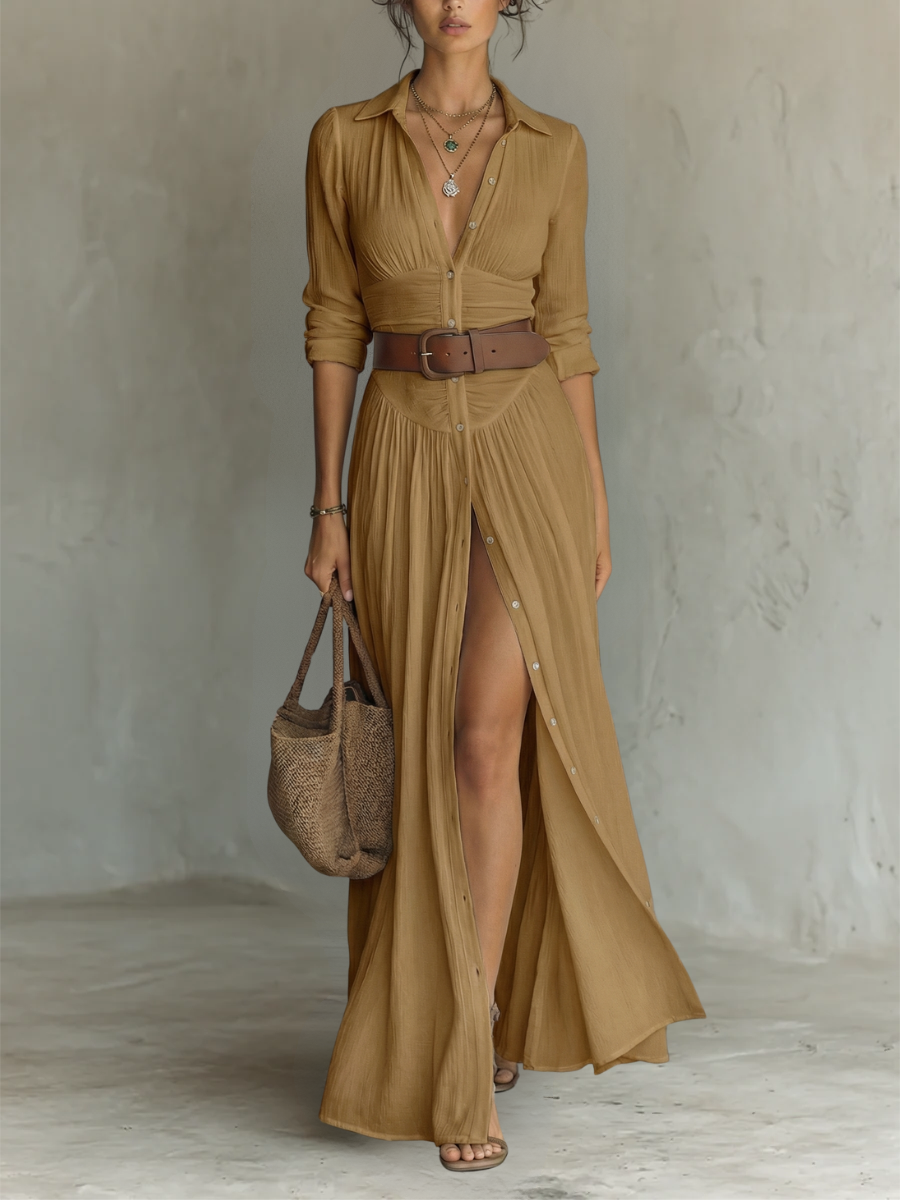 PRADIANA™ Vestido Camisero Signature