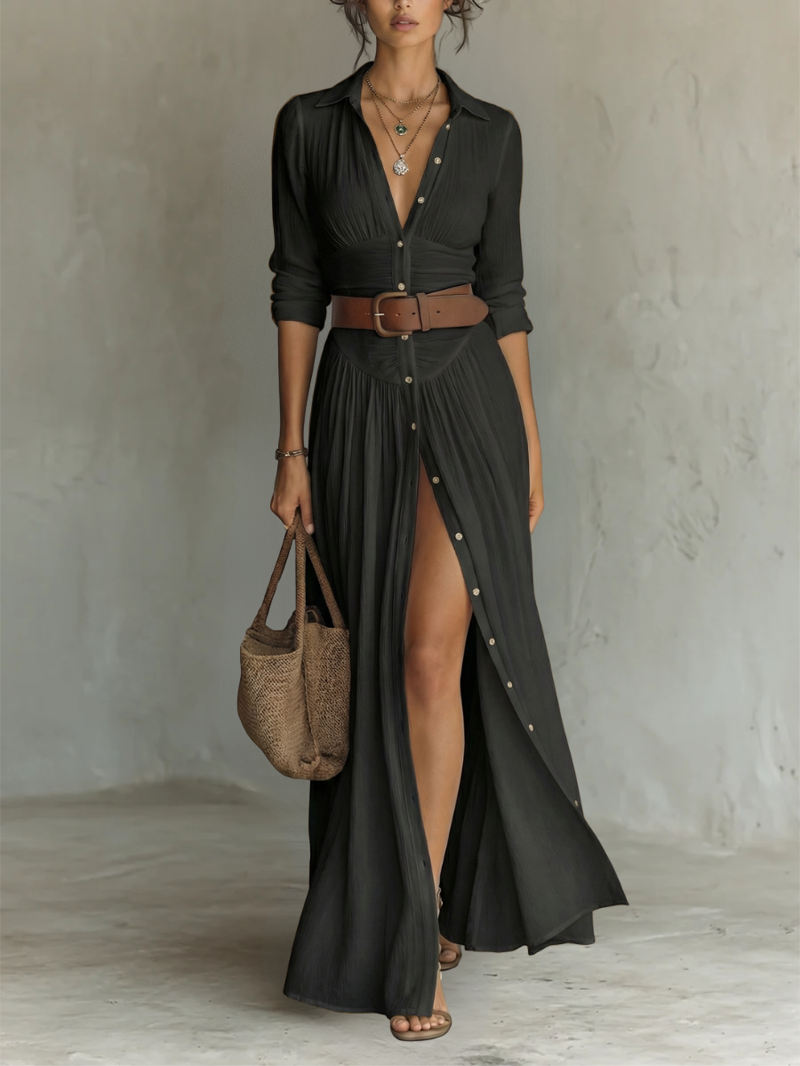 PRADIANA™ Vestido Camisero Signature