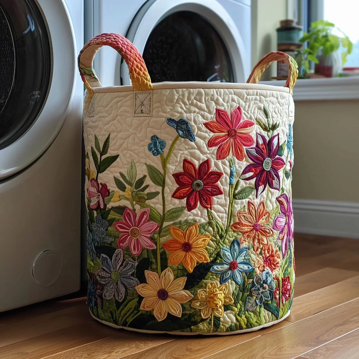 Mabel | Cesta para la Ropa Acolchada a Mano