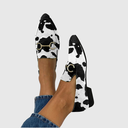 Anna-Mocasines estampados con detalle de hebilla.