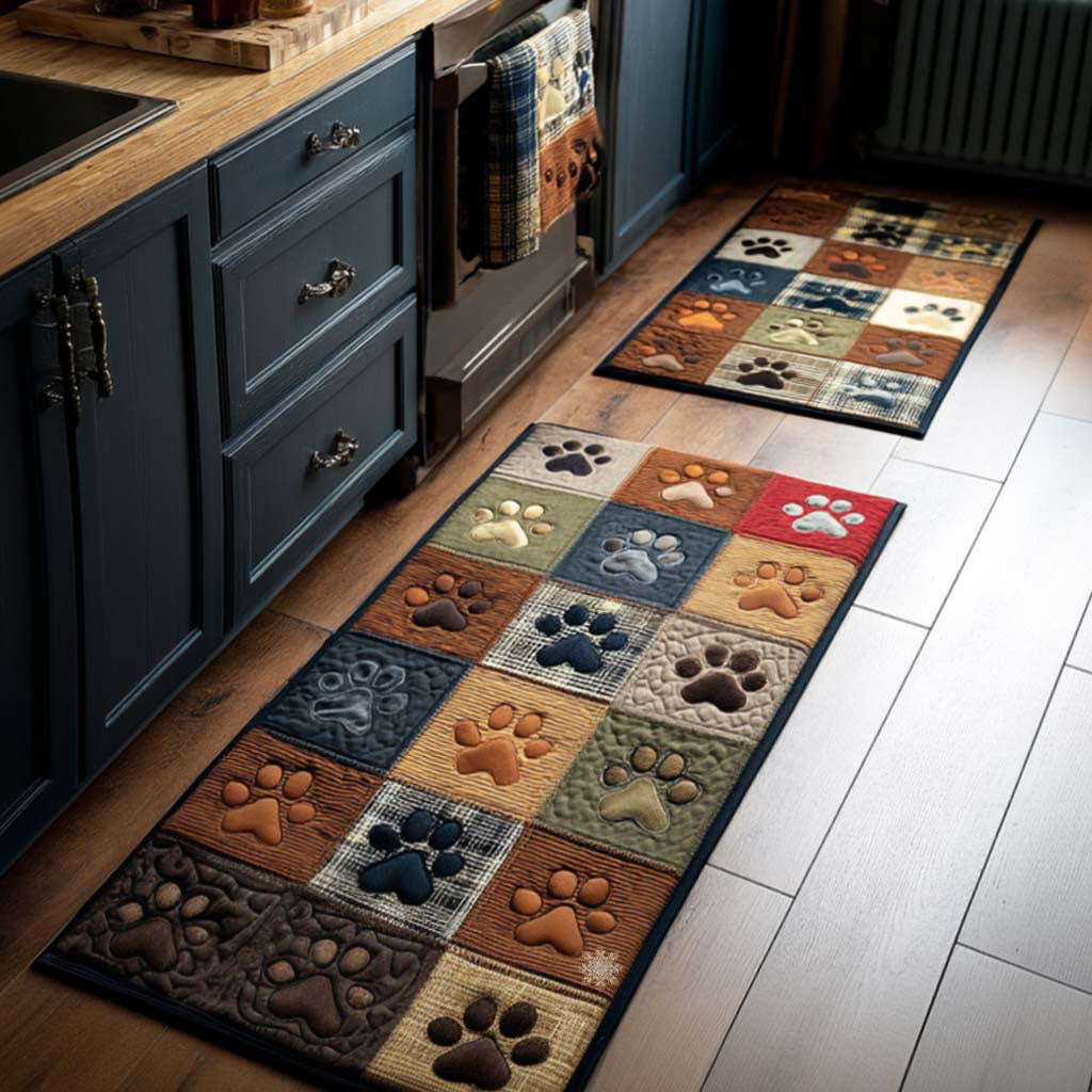 Tappeto da cucina antiscivolo con impronte di zampa accoglienti