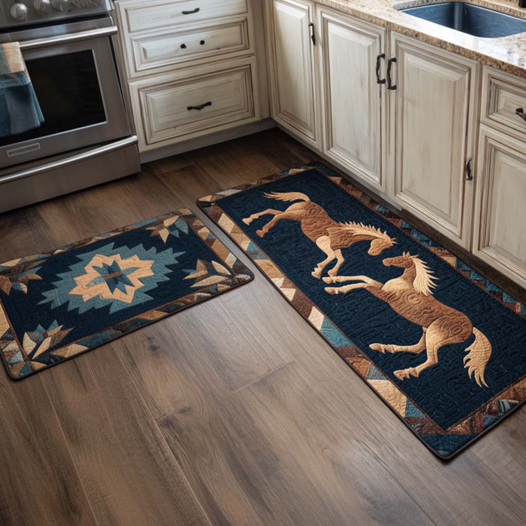 Tappeto da cucina antiscivolo con cavalli in movimento
