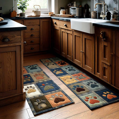 Tappeto da cucina antiscivolo con piccole impronte di zampa