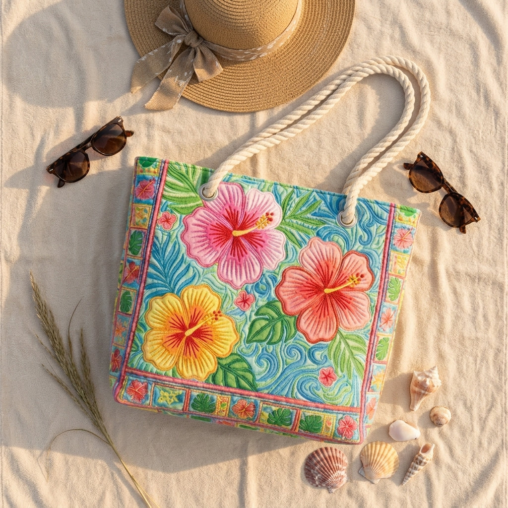 Borsa da Spiaggia - Fiore Tropicale