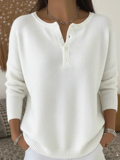 Ernesta | Maglione in Maglia con Bottoni Henley