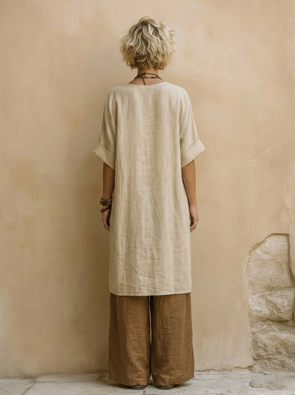 Completo donna tre pezzi bohemien taglio ampio stile nomade