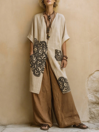 Completo donna tre pezzi bohemien taglio ampio stile nomade