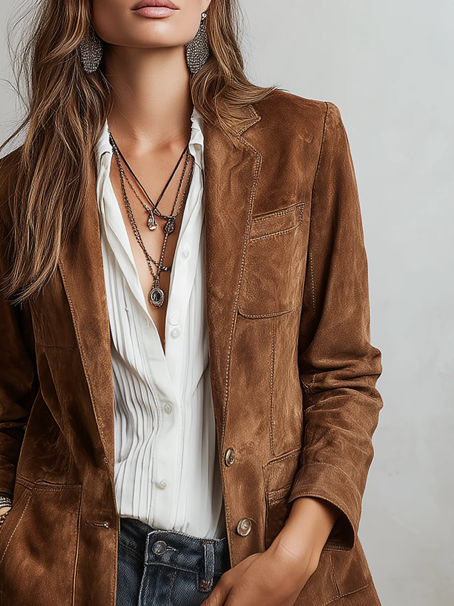 Blazer Vintage Donna Marrone