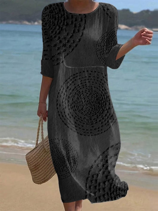 Romilda | Abito Casual Ricamato di Tendenza