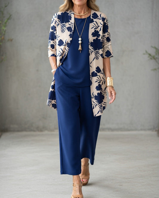Completo Donna Tre Pezzi Elegante Taglio Fluido e Comfort Quotidiano