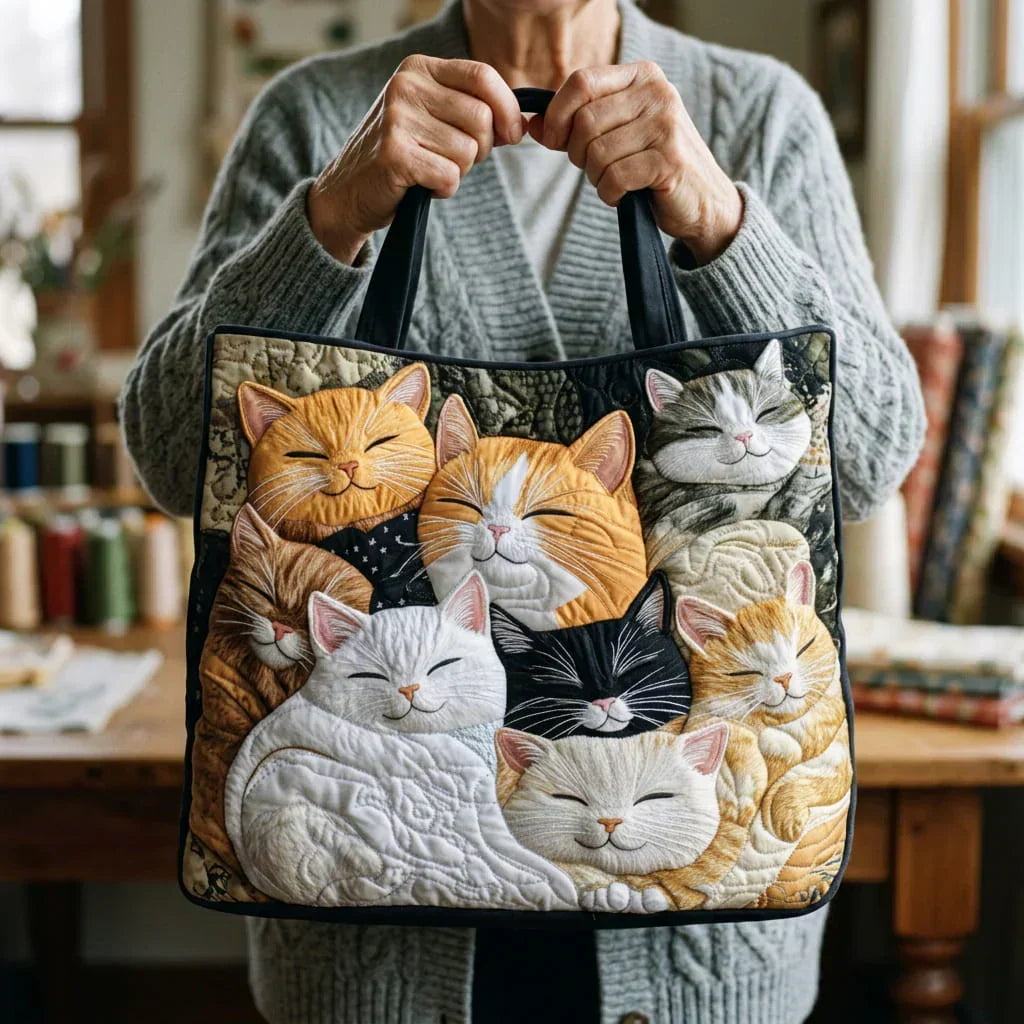 Borsa Artigianale Trapuntata - Gattini che Dormono