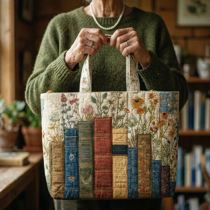 Borsa Artigianale Trapuntata - Libri e Fiori