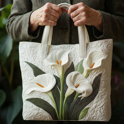 Borsa Artigianale Trapuntata - Gigli Bianchi