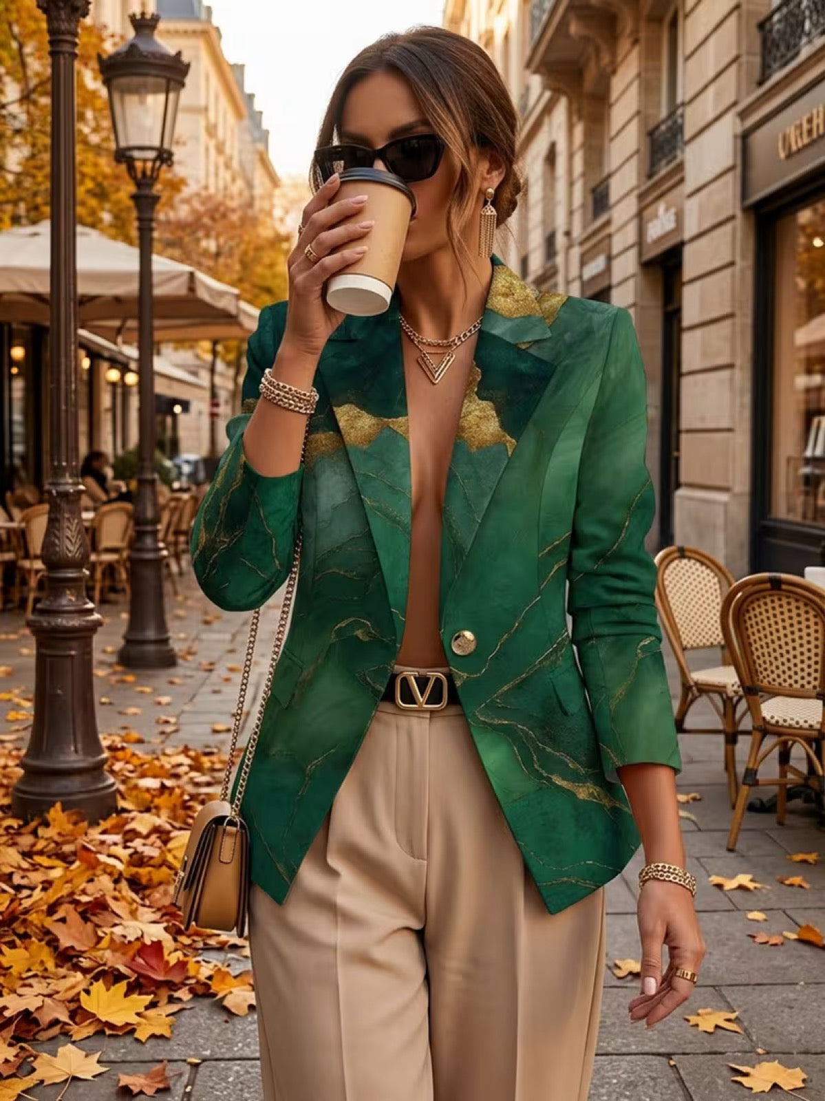 Silvia™ | Blazer in Marmo Verde Smeraldo