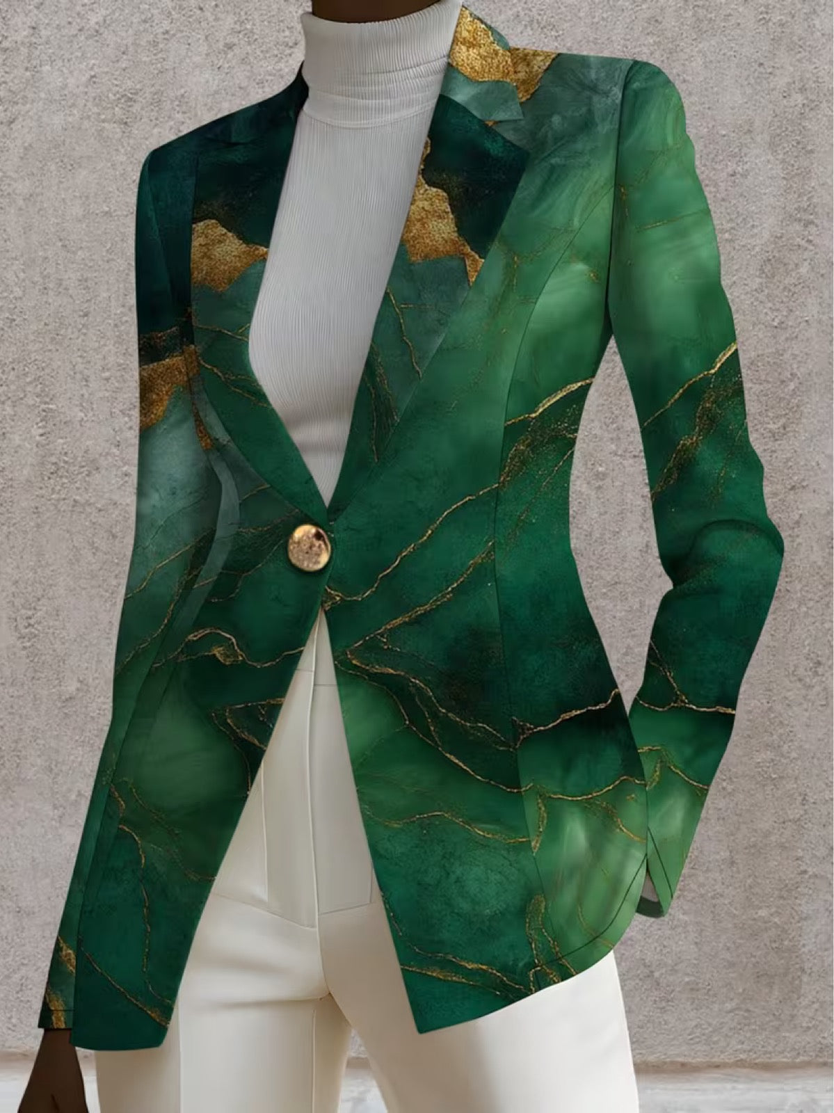 Silvia™ | Blazer in Marmo Verde Smeraldo