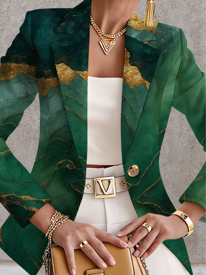 Silvia™ | Blazer in Marmo Verde Smeraldo