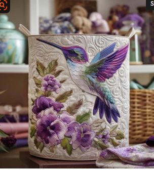 Evie | Cesto de Lavandería Colibrí en Flor.