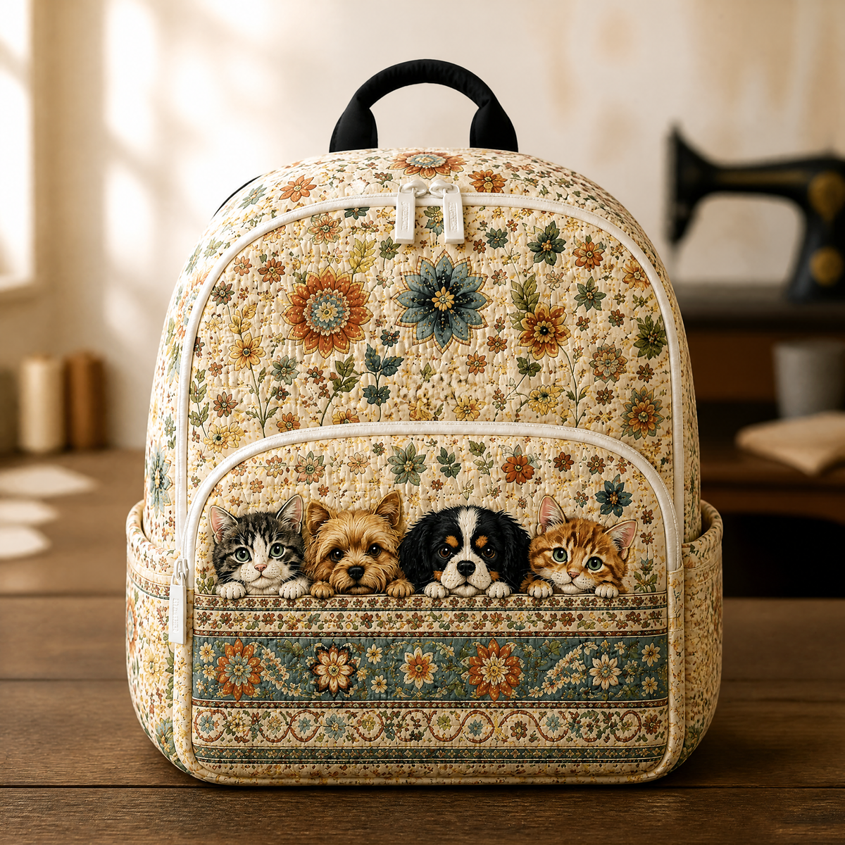 Mochila Acolchada Boho Floral