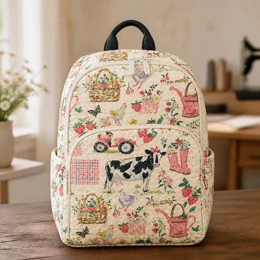Mochila Acolchada de Campo Cottagecore