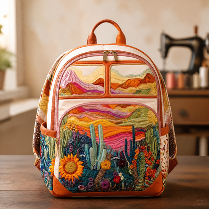 Mochila Acolchada con Cactus del Desierto