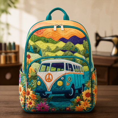 Mochila Acolchada con Girasoles y Montañas