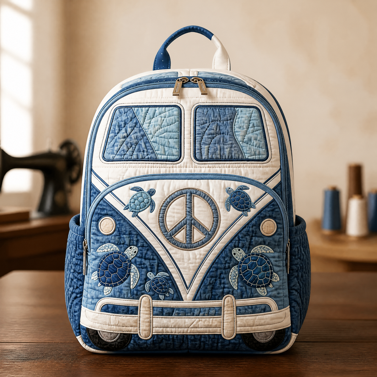 Mochila Acolchada Hippie Camper Vintage