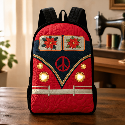 Mochila Acolchada Navideña con Tirantes Negros