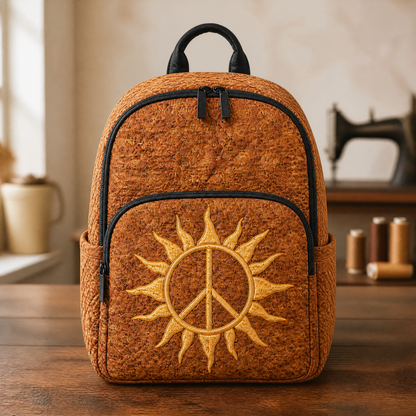 Mochila Acolchada con Sol y Símbolo de la Paz