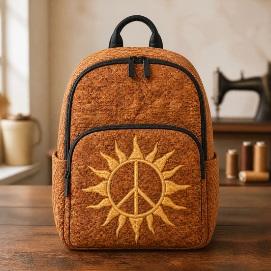 Mochila Acolchada con Sol y Símbolo de la Paz