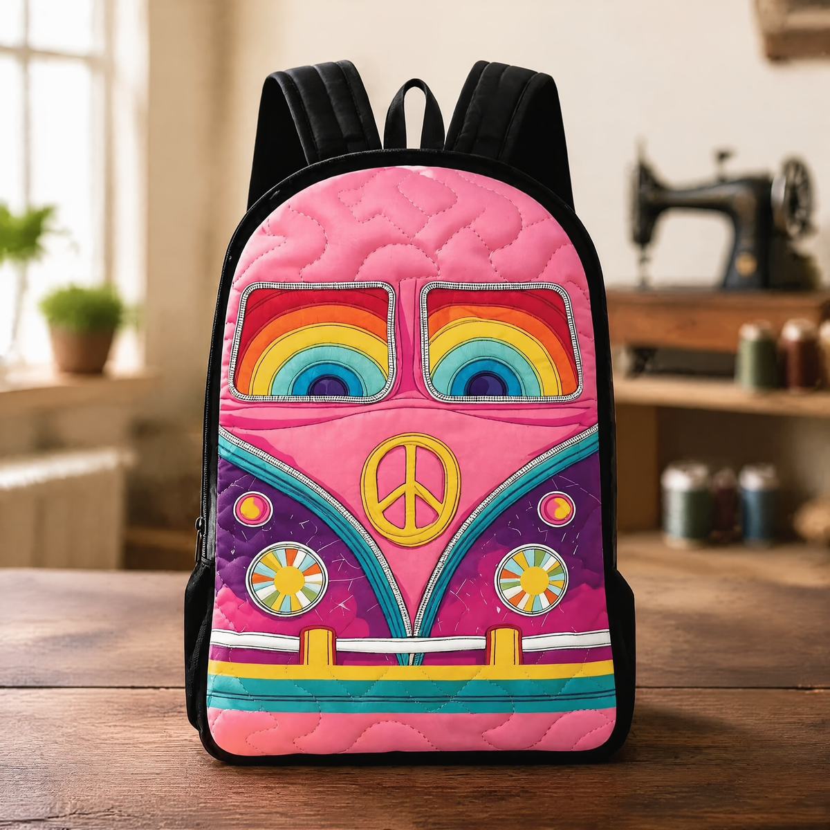 Mochila Acolchada Hippie con Tirantes Negros