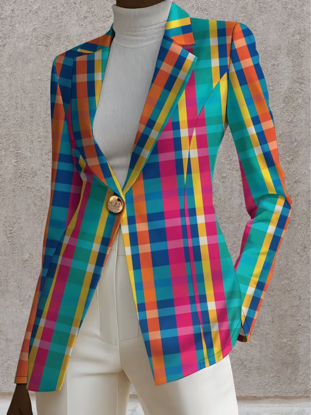 Eleonora™ | Blazer a Quadri Arcobaleno