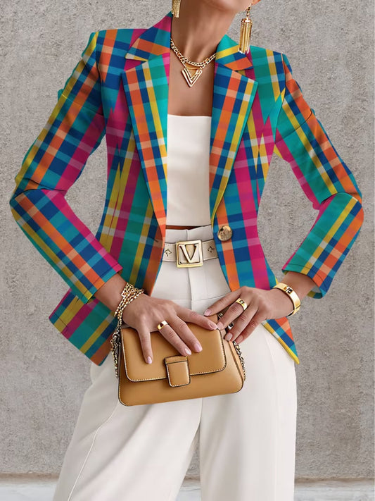 Eleonora™ | Blazer a Quadri Arcobaleno