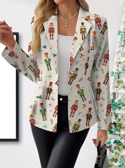 Stefania™ | Blazer con Stampa di Schiaccianoci