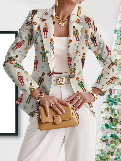 Stefania™ | Blazer con Stampa di Schiaccianoci