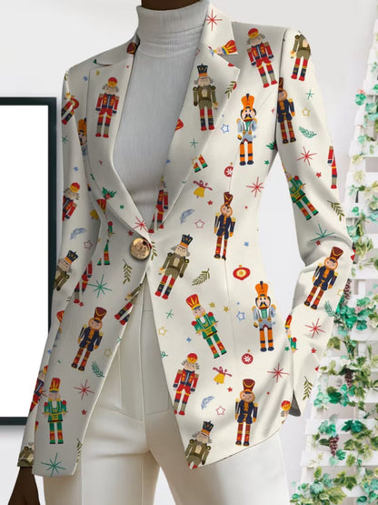 Stefania™ | Blazer con Stampa di Schiaccianoci